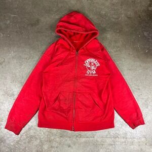 Vintage 90s Loprinzi's Gym Red vintage zip-up hoodie
